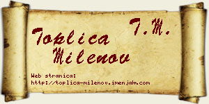 Toplica Milenov vizit kartica